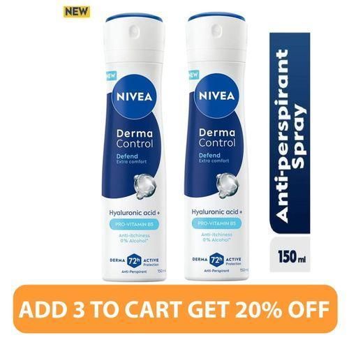 Nivea Control Defend Anti-Perspirant Spray for Women 72h 150ml Pack of 2