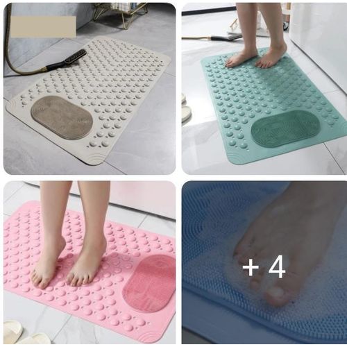 Anti-Slip Bathroom Mat with Strong Suction Cups – Non-Slip Shower & Bathtub Safety Mat for Wet Floors