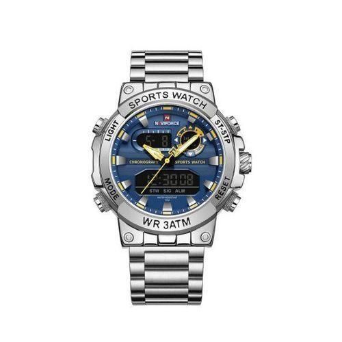 NF9237 Bold Dual Display Silver Mens Watch