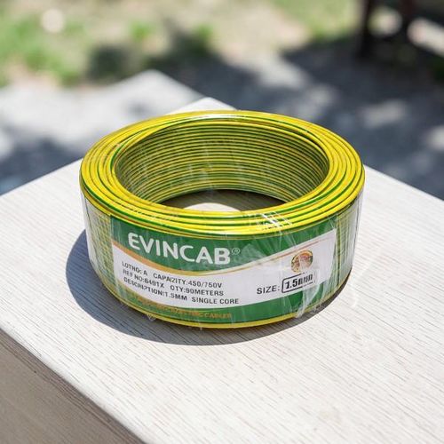 1.5mm Yellow/Green Single Core Solid Corrosion Proof Safe Electrical Wiring Cable