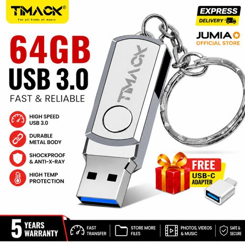64GB USB2.0 Metal Flash Drives Portable Usb Drive Waterproof Memoria Usb Disk