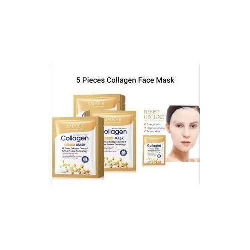 SADOER 5 Pieces Collagen Face Mask Anti-Aging Face Mask Moisturizing Firming Anti-aging Repair Brightening Facial Sheet Mask Minimize Wrinkles Restores Skin Elasticity Firmness