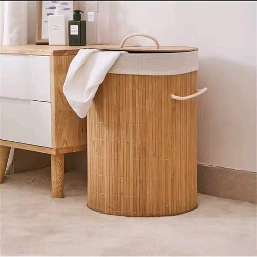 Foldable Large Capacity Wooden Laundry Basket for Clothes and Innerwear Storage Durable Bamboo Material Strong and Firm for Home Organization