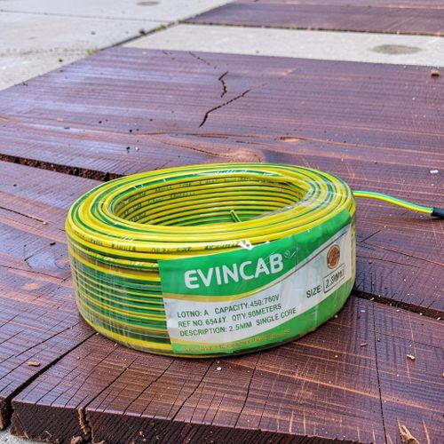 Thick Insulated Yellow Green 2.5mm Single Core Solid Wire with UV and Oil Resistance Indoor Electrical Wiring Cable