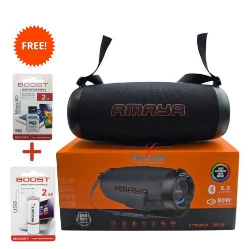 ASP-J4 Xtreme 4 Portable Bluetooth Speaker Aux/USB/TF Card 8H Playback Time 8000mAh-80W + Free 2gb Memory Card & 2gb Flash Disk