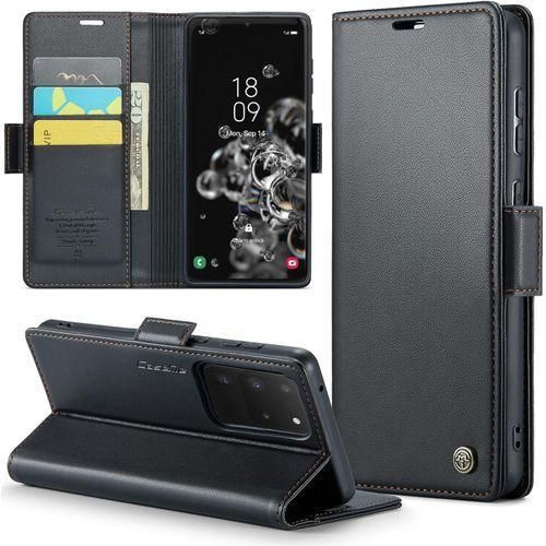 Caseme Leather Flip Protective Case Wallet For Samsung Galaxy S20 Ultra 5G 69 Inch -Black