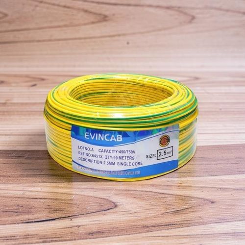Yellow Green 2.5mm Single Core Better Flexibility and Conductivity Indoor Electrical Wiring Cable