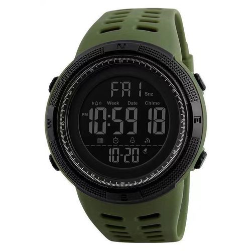 Men's LED Digital Watch Sports Luminous Waterproof Multifunction Green