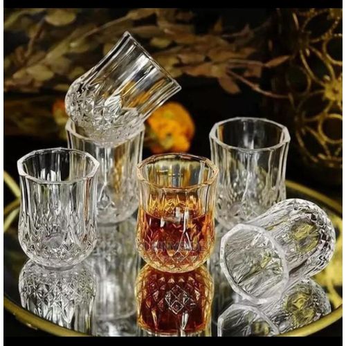 Exquisite 6Pcs Short Diamond Heat Resistant Water Glasses