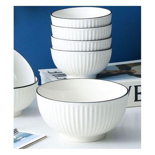 Ceramic Solid Color Round Rice /Soup Bowls 6pcs