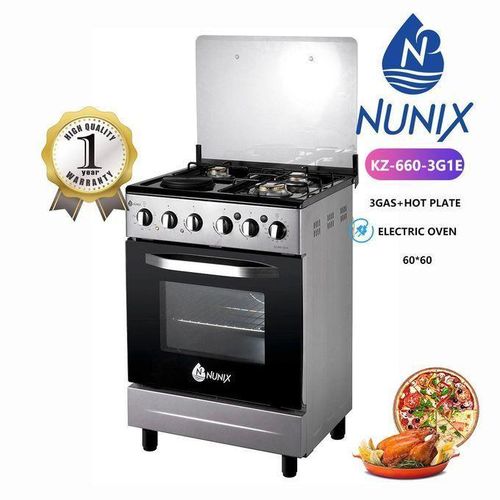 Free Standing Cooker 60x60 3 gas burner and 1 Electric Hot plate with an Electric Oven