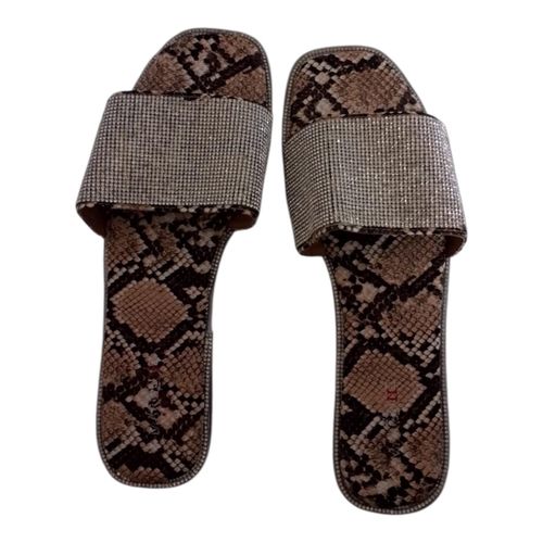 Women's rhinestone sandals - Beige Pattern