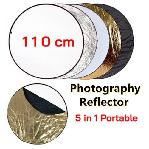 Collapsible 5 In 1 Photography Reflector 110CM, black,gold,white,silver.translucent