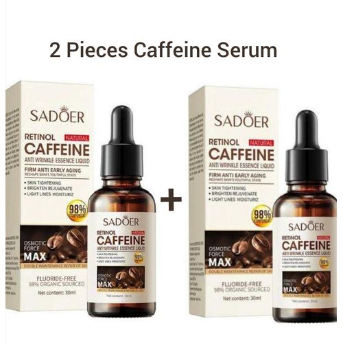 Buy Now 2 PIECES CAFFEINE Retinol Serum for Face Anti Aging Retinol Serum Caffeine Serum for Dark Circles and Puffiness Smoothing Fine Lines and Skin Brightening for Women and Men