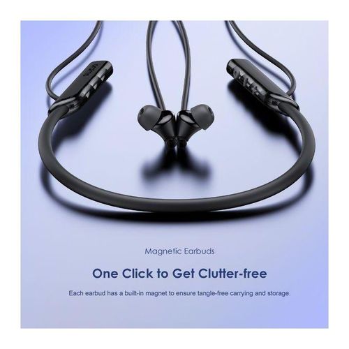 Oraimo Necklace Lite Original Wireless Bluetooth Earphones 30H Playtime IPX4 Waterproof Deep Bass Clear Sound Call - Black