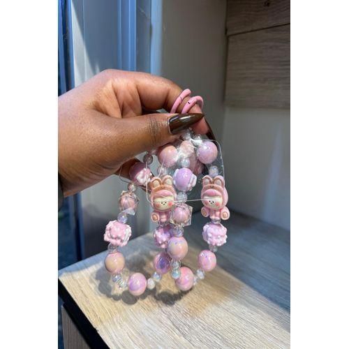 Phone Anti-lost/theft Lanyard Key Short Wrist Pendant Colorful Round Bead Pendant Women's Hand-held Chain Mobile Phone Lanyard