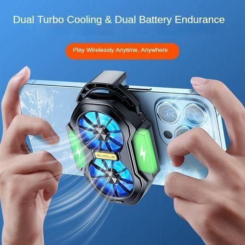 Dual Fan Mobile Phone Cooler with 2×300mAh Battery, Type-C Interface, Universal Gaming Phone Radiator