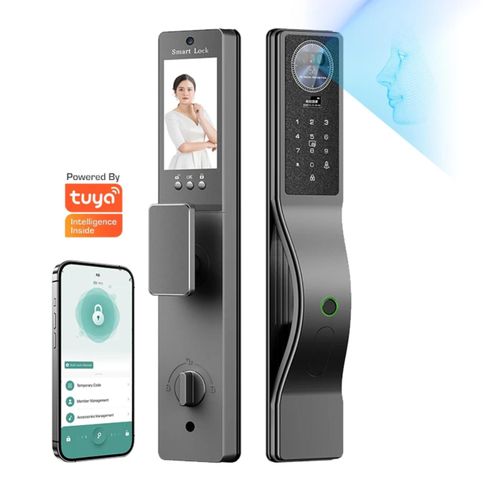 Smart facial recognition lock 3D face recognition intercom lock high tech facial recognition electronic lock biometric locks fingerprint password unlock