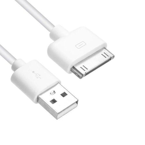 USB to 30-Pin Cable, USB Type A Male to 30-Pin Dock Male Sync and Charge Cable for iPhone 4 4S, iPad 1 2 3, iPod Nano, iPod Touch (White)
