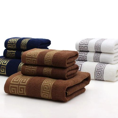 3pcs/Set 100% Cotton Bath Towel Set Super Absorbent Soft Quick Dry Large Bath Towel 70x140cm & 2 Face Towels 75x35cm Highly Absorbent Skin-Friendly Towels for Bathroom Home Gym Spa Hotel Adults Family