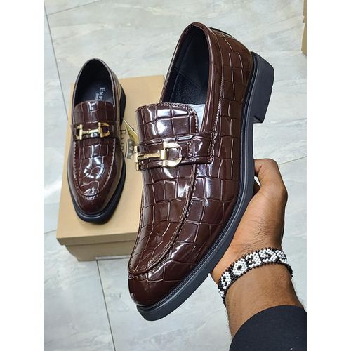 Wet look loafers