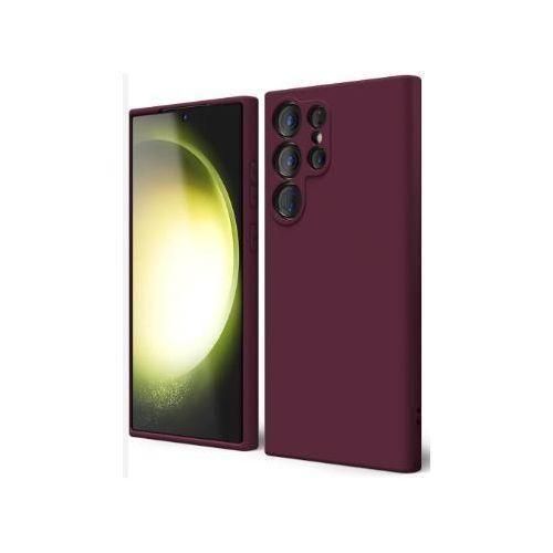 Soft Silicone Back Cover for Samsung Galaxy S24 Ultra Protective Shockproof Ultra-Thin Anti-Scratch Anti-Fingerprint Maroon