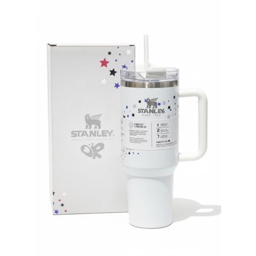 Stanely Insulated Tumbler Cup white with stars Premium Stainless Steel Travel Mug for Hot Cold Drinks
