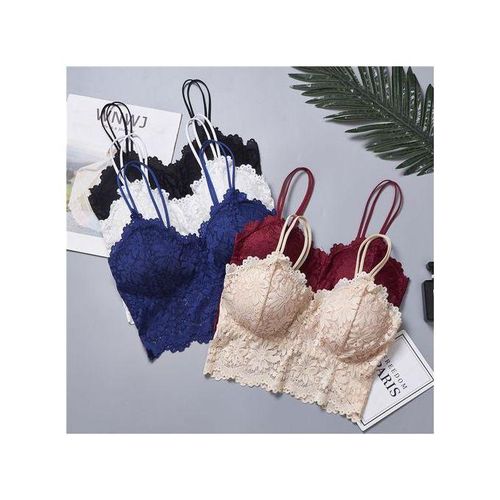 5 In 1 Lace Bra Wireless Plus Size Padded Top Sexy Women Bralet Seamless