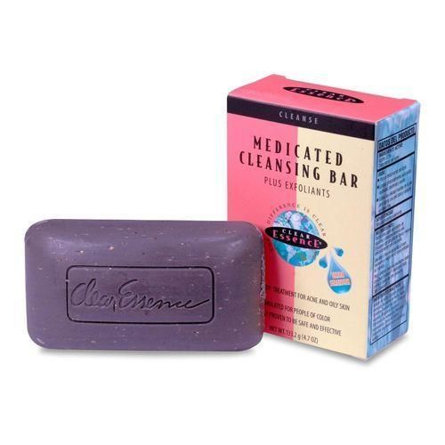 Clear Essence Platinum Extra Strength Cleansing Bar Plus Exfoliant, Medicated Soap for Acne, Oil & Impurities, Exfoliates Face & Body Bar Soap for Daily Use, Suitable for Men and Women
