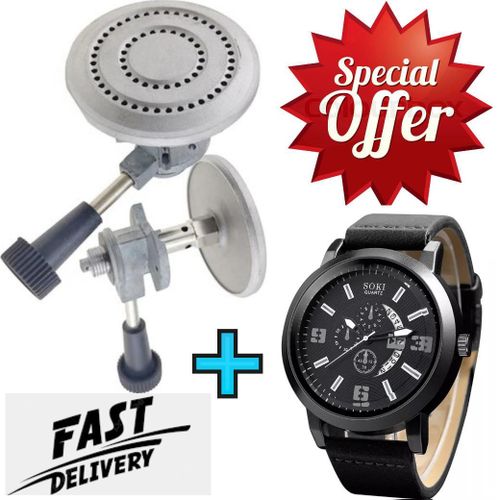 Strong Non-leak Meko Gas Burner//Longlasting 6kg Non Rust Gas Burner +LUXURY MEN WATCH
