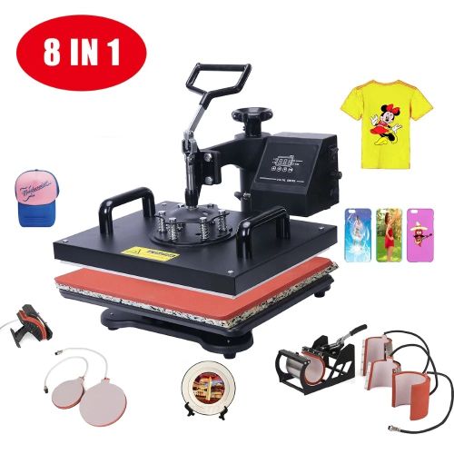 Professional 12x15 T Shirt/Plate/Mug/Cap/ Heat Press Machine 8 In 1
