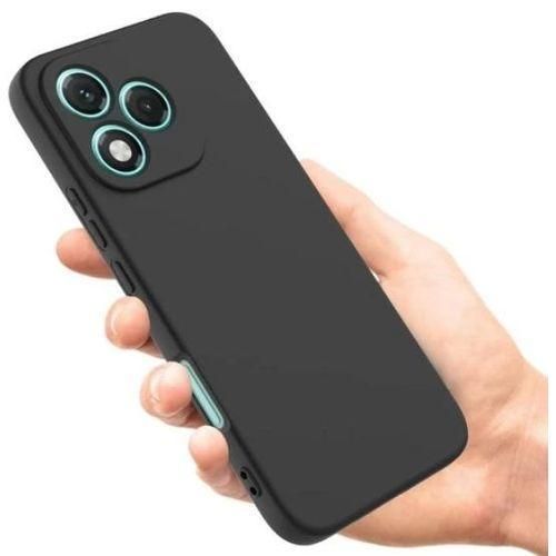 CasePHONE COVER Compatible with Honor 400 Lite Silky-Soft Touch Full-Body Protective Phone Silicone Case Shockproof Cover with Microfiber Lining Black