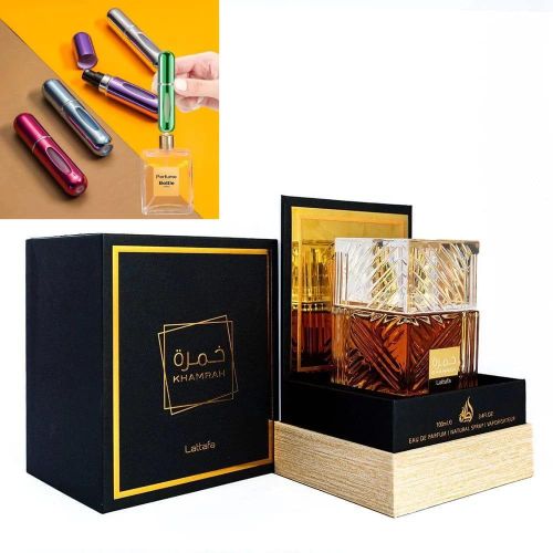 Khamrah Luxury Arabic Perfume 100ml FREE ATOMIZER Long Lasting Unisex Fragrance ( RANDOM COLOR)