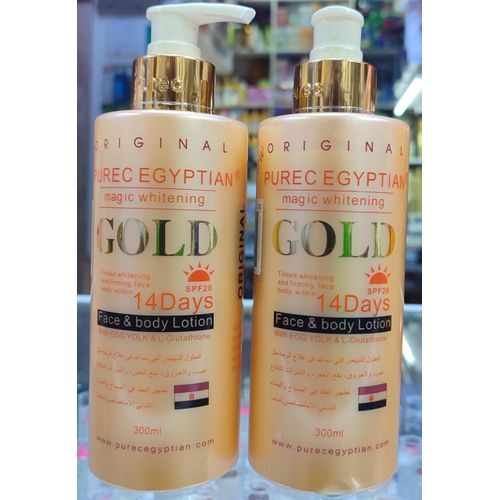 Magic Whitening Gold Face Body Lotion with Egg Yolk 14 Day Whitening Skin Firming -300ml
