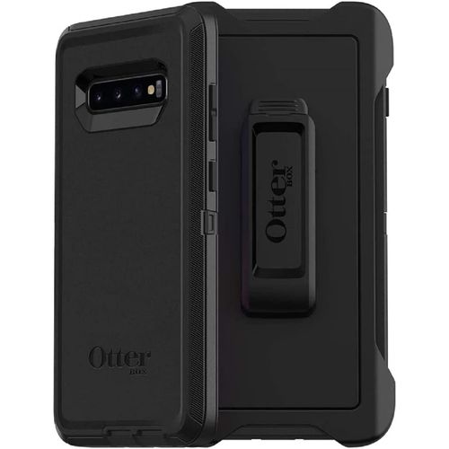 Defender Series Case - BLACK, Rugged & Durable, Shockproof with Charging Port Protection, Includes Holster Clip Kickstand Cover for Samsung Galaxy S10 5G