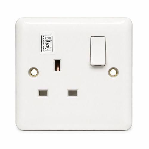13A Single Switched Wall Socket – UK 3 Pin Power Outlet – Heavy Duty Electrical Socket