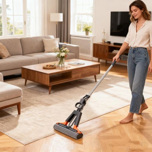 Self Squeezing Sponge Mop - PVA Foam Hardwood Floor Mop