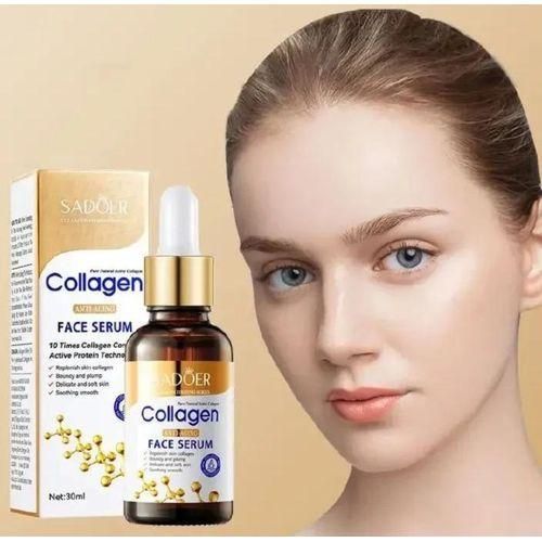 SADOER Collagen Face Serum Moisturize, Brighten, and Hydrate Your Skin Collagen Serum,Deep Repair Anti-aging, Anti-Wrinkles Face Serum, Fades Dark Marks, Moisturize, Skin Tightening Shrink Pores