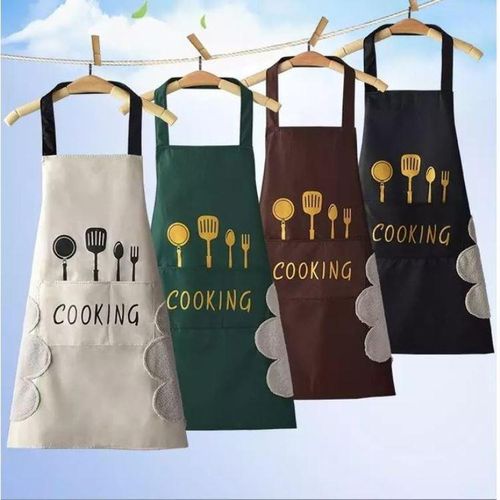 Waterproof Oil-proof Free Size Kitchen Cooking Aprons - 1 Pc