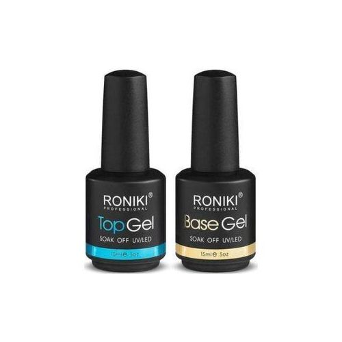 Roniki' Soak Off UV/LED Nail Polish Gel Top Coat & Base Coat- 15ml