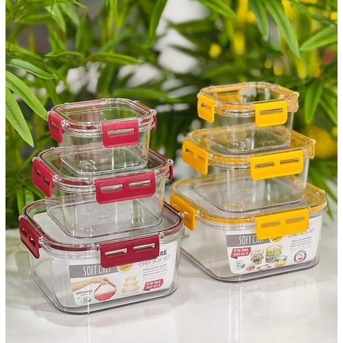 3 Pcs Stackable Multipurpose Food Storage Containers Set - Airtight Kitchen Pantry Organizers