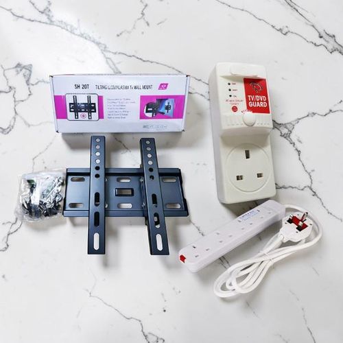 Convenient Use Skilltech 15-43 Inch Tilt TV Wall Mount Bracket Power King 4Way Power Ext Cable FREE FK TV Guard