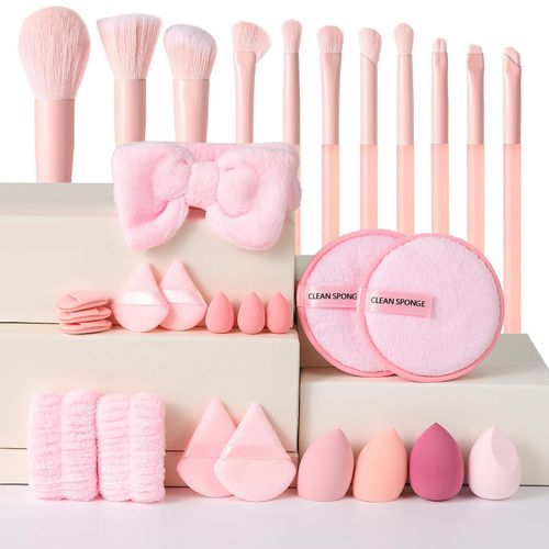30pcs makeup brush set, makeup brush + beauty egg + powder puff set