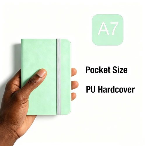A7 Pocket Notebook PU Hardcover , Small Mini Journal for Daily Use