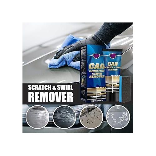 Car Scratch Repair PasteScratch Remover for VehiclesCar Paint Scratch Repair Paste Polishing WaxScratch Remover Kit with Wipe Sponge for Vehicles for Deep Scratches 60ml