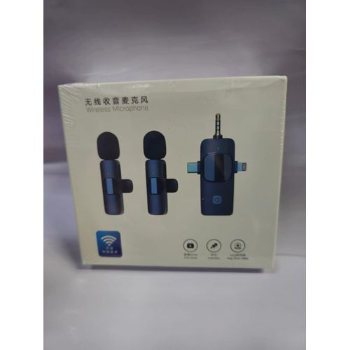 Wireless Lavalier Microphone for iPhone - Android Phone/Camera/Computer/Laptop, Professional Dual Lapel Mic with USB-C/3.5mm/USB Plug for Video Recording, Vlog