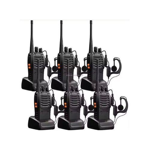 BF-888S Upto 5km Walkie Talkie Two Way Handheld Portable Radio Call- 6 Pieces Pack