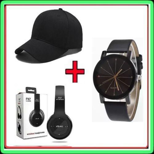 P47 Studio Headphones Bluetooth Wireless Headphones + Cap + Watch