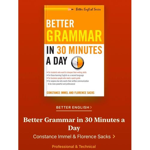 Better Grammar In 30 Minutes A Day Book By Constance Immel