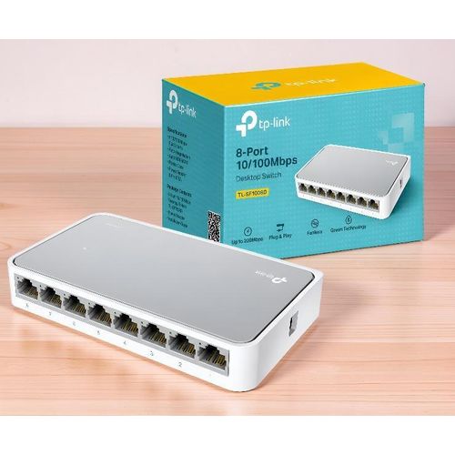 Compact Build Seamless Connection 8-Port 10/100Mbps Desktop Switch